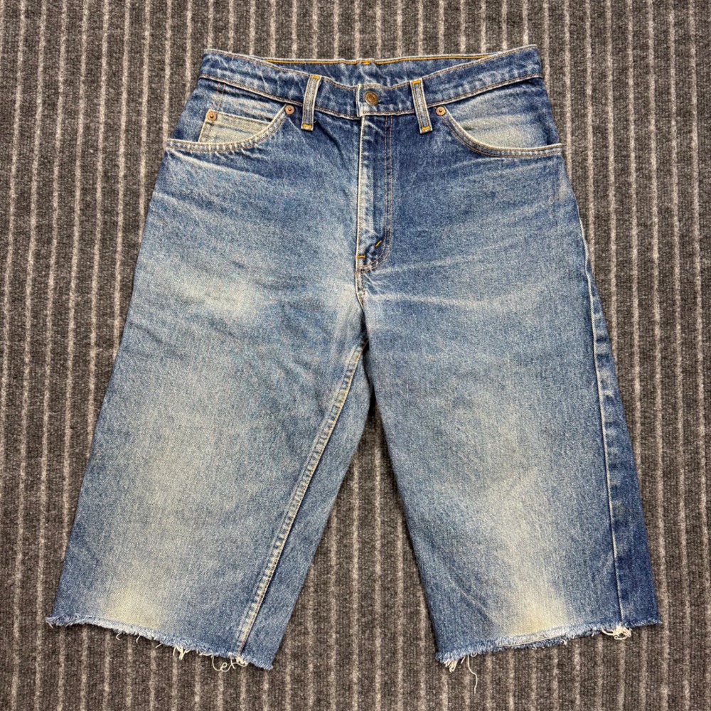 Levis Mens 550 Relaxed Denim Custom Raw Hem Shorts 31 Orange Tab Vintage Canada